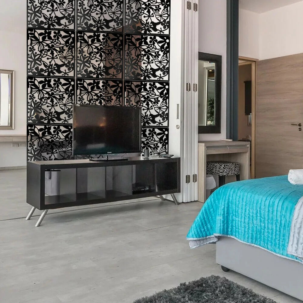 12 pcs Hanging Room Divider 15" x 15" PVC Screen Panels Living Room Bedroom Office Art, 0.7" Thick