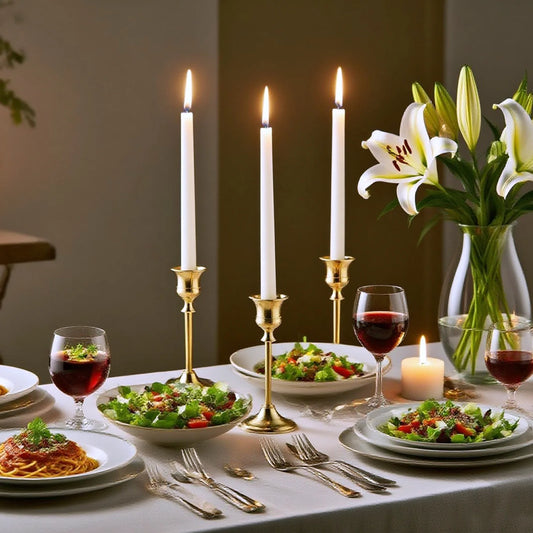 6 PCS Tapered Brass Vernacular Candle Holder, Metal Tapered Candle Holder, Vintage Decorative Candle Holder for Home Gatherings, Parties, Wedding Decorations