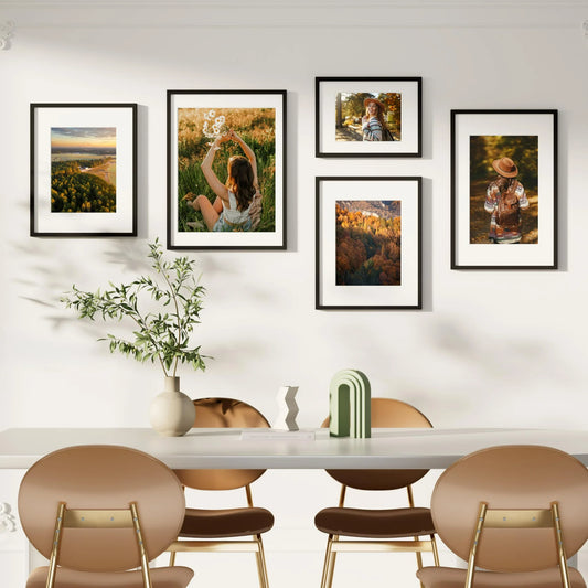 18x24 Picture Frame with Plexiglass - Large Black Poster Frame for Wall Display - Includes 16x20 Mat, Made of Durable PVC Design