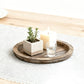 Round Wooden Serving Tray, 11.2 Inch Decorative Wood Tray, Rustic Coffee Table Tray for Decor, Candle Plates and Trays for Kitchen Counter Centerpiece, Elegant Farmhouse Style