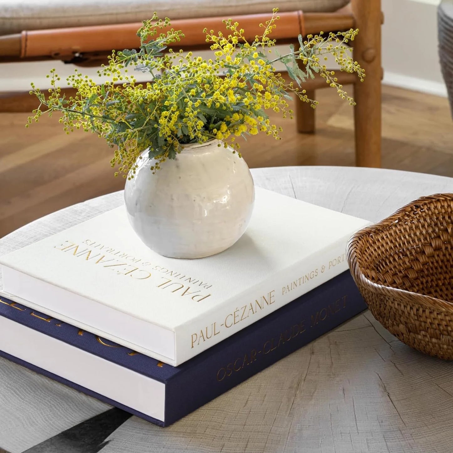 Decorative Faux Book Storage Box Set of 2 - Linen Fabric Coffee Table Bookshelf Decor, Dark Blue & Beige Keepsake Photo Organizers (21cm x 29cm x 6cm, 600g)