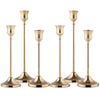 6 PCS Tapered Brass Vernacular Candle Holder, Metal Tapered Candle Holder, Vintage Decorative Candle Holder for Home Gatherings, Parties, Wedding Decorations