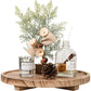 Wood Bathroom Vanity Tray Round, Decorative Tray Wooden Riser Kitchen Counter Decor, Bathroom Table Tray Countertop for Candle, Perfume, Plant, 10 Inch