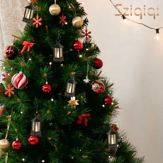 Mini Lanterns Decorative LED Candles Vintage Hanging Lantern Decor Set of 24 for Christmas Wedding Party Black