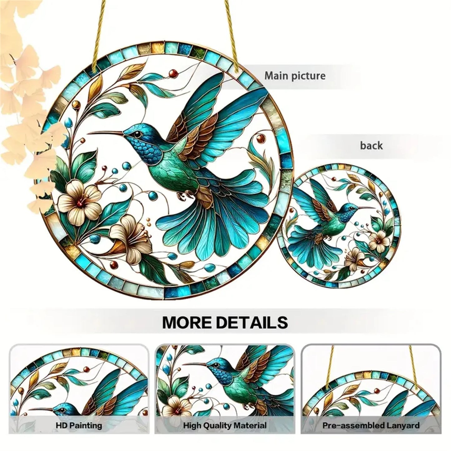 8" Two Owls Suncatcher for Window Hanging, Acrylic Sun Catcher for Home Garden Ornaments, Owls Gift for Christmas Family Friends Bird Lovers