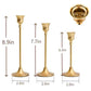 Candlestick Holders Set of 3 Taper Goblet Brass Gold Candle Holders Fireplace Party Wedding Dining Decor