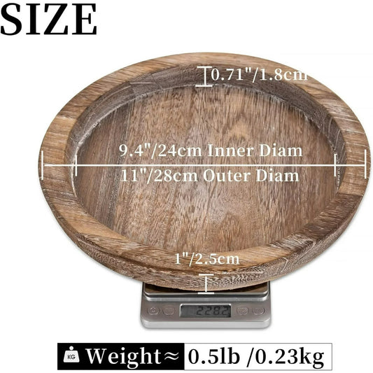 Decorative Candle Tray Decor: Round Wooden Trays for Decor,Farmhouse coffee Table Tray Decor Centerpiece