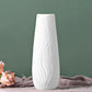 White Ceramic Vase, 8.4" H, Artistic Flower Vase Classic Style for Fireplace Bedroom Kitchen Living Room Office Desk, Fit for Holding Dried Flowers, Fresh Flowers, Artificial Flowers